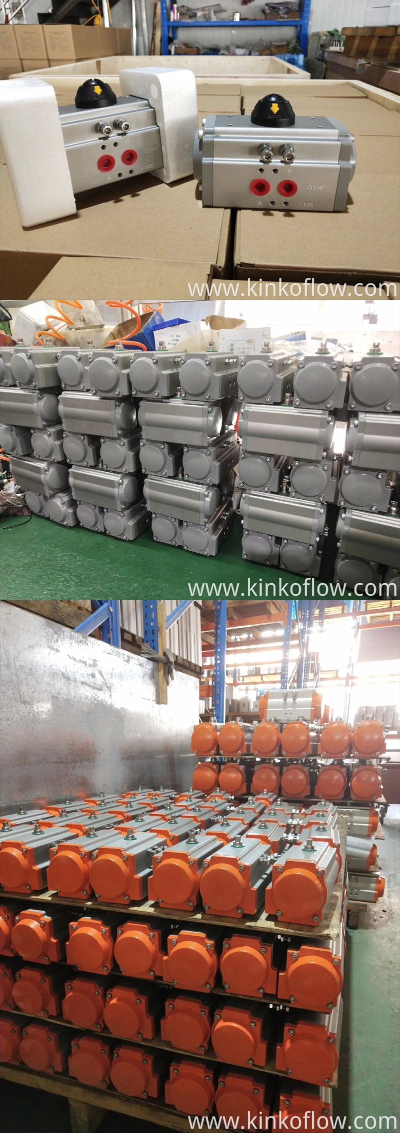 Actionneur pneumatique rotatif 1/4 de tour en alliage d'aluminium