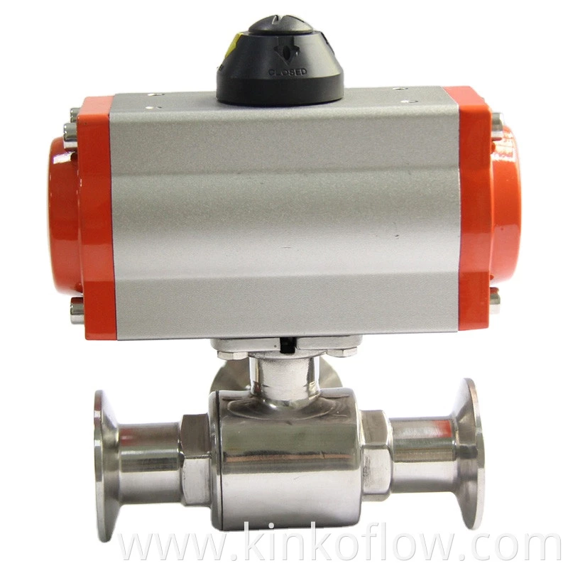 CF8M Sanitaire Pneumatique à Chargement Rapide à Bille