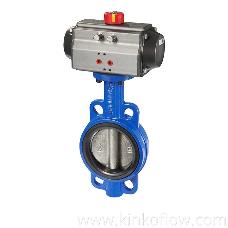 Vanne papillon pneumatique en fonte grise DN40-600