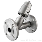 Vanne pneumatique à siège incliné de type piston