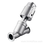 Vanne pneumatique à siège incliné de type piston