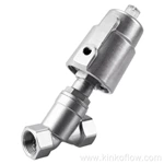 Vanne pneumatique à siège incliné de type piston