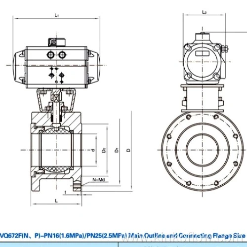 Robinet à boisseau sphérique pneumatique de type mince Q671F-16P/R
